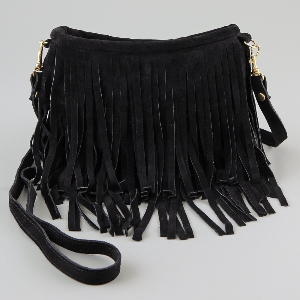 JJ Winters small fringe bag in black